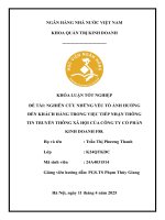 Khóa luận tốt nghiệp Quản trị kinh doanh: Nghiên cứu các yếu tố ảnh hưởng đến khách hàng trong việc tiếp nhận thông tin truyền thông của Công ty Cổ phần Kinh doanh F88