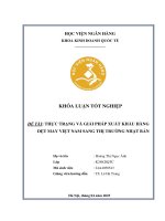 Khóa luận tốt nghiệp Kinh doanh quốc tế: Thực trạng và giải pháp xuất khẩu hàng dệt may Việt Nam sang thị trường Nhật Bản