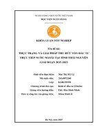 Khóa luận tốt nghiệp Kinh tế đầu tư: Thực trạng và giải pháp thu hút vốn đầu tư trực tiếp nước ngoài tại tỉnh Thái Nguyên giai đoạn 2015 - 2023