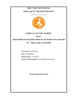 Khóa luận tốt nghiệp Quản trị kinh doanh: Quyết định mua mỹ phẩm chăm sóc da Sunnies Face của giới trẻ - Thực trạng và giải pháp