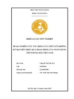 Khóa luận tốt nghiệp Ngân hàng: Nghiên cứu tác động của tiền gửi không kỳ hạn đến hiệu quả hoạt động của Ngân hàng TMCP Hàng Hải Việt Nam