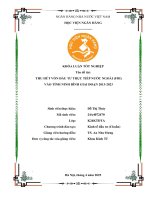 Khóa luận tốt nghiệp Kinh tế đầu tư: Thực trạng và giải pháp thu hút vốn đầu tư trực tiếp nước ngoài (FDI) vào tỉnh Ninh Bình giai đoạn 2013 - 2023