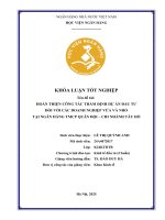 Khóa luận tốt nghiệp Kinh tế đầu tư: Hoàn thiện công tác thẩm định dự án đầu tư của các doanh nghiệp vừa và nhỏ tại Ngân hàng Thương mại Cổ phần Quân đội - Chi nhánh Tây Hồ