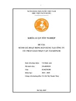 Khóa luận tốt nghiệp Quản trị kinh doanh: Đánh giá hoạt động bán hàng tại Công ty Cổ phần Giao nhận Vận tải Kepler