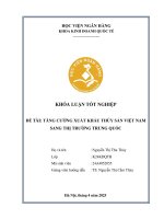 Khóa luận tốt nghiệp Kinh doanh quốc tế: Tăng cường xuất khẩu thủy sản Việt Nam sang thị trường Trung Quốc