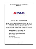 BẢO VỆ QUYỀN CÔNG DÂN TRONG XÉT XỬ VỤ ÁN HÀNH CHÍNH – TỪ THỰC TIỄN TÒA ÁN NHÂN DÂN CẤP HUYỆN TRÊN ĐỊA BÀN TỈNH ĐẮK LẮK