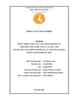 Khóa luận tốt nghiệp Kinh tế đầu tư: Hoàn thiện công tác lập, thẩm định dự án ‘Đổi mới công nghệ, nâng cấp thư viện thành thư viện thông minh tại các trường đại học thuộc Thành phố Hà Nội