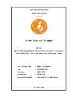 Khóa luận tốt nghiệp Ngân hàng: Phát triển hoạt động cho vay khách hàng cá nhân tại Ngân hàng TMCP Quốc Tế (VIB) - Chi nhánh Hà Thành