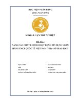Khóa luận tốt nghiệp Ngân hàng: Nâng cao chất lượng hoạt động tín dụng Ngân hàng TMCP Quốc tế Việt Nam (VIB) - Sở Giao dịch