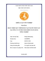 Khóa luận tốt nghiệp Quản trị kinh doanh: Hoàn thiện quy trình đào tạo nguồn nhân lực tại Công ty cổ phần Bảo hiểm Ngân hàng Nông nghiệp