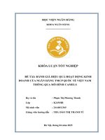 Khóa luận tốt nghiệp Ngân hàng: Đánh giá hiệu quả hoạt động kinh doanh của Ngân hàng TMCP Quốc tế Việt Nam thông qua mô hình Camels