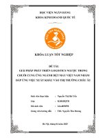 Khóa luận tốt nghiệp Kinh doanh quốc tế: Giải pháp phát triển logistics ngược trong chuỗi cung ứng ngành dệt may Việt Nam nhằm đáp ứng việc xuất khẩu vào thị trường châu Âu