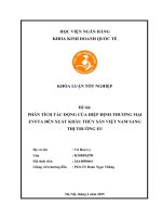 Khóa luận tốt nghiệp Kinh doanh quốc tế: Phân tích tác động của Hiệp định Thương mại EVFTA đến xuất khẩu thủy sản Việt Nam sang thị trường EU