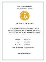 Khóa luận tốt nghiệp Kinh doanh quốc tế: Xuất khẩu mặt hàng da giày vào thị trường Liên minh Châu Âu (EU): Vai trò của Hiệp định thương mại tự do Việt Nam - EU (EVFTA)