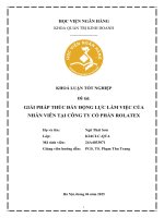 Khóa luận tốt nghiệp Quản trị kinh doanh: Giải pháp thúc đẩy động lực làm việc của nhân viên tại Công ty Cổ phần Rolatex
