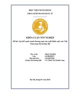 Khóa luận tốt nghiệp Kinh doanh quốc tế: Lợi thế cạnh tranh thương mại của xuất khẩu cafe của Việt Nam sang thị trường Mỹ