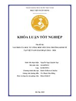 Khóa luận tốt nghiệp Kinh tế đầu tư: Vai trò của đầu tư công đối với tăng trưởng kinh tế tại Việt Nam giai đoạn 2014 - 2024