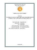 Khóa luận tốt nghiệp Kinh tế đầu tư: Tác động của đầu tư trực tiếp nước ngoài đến kinh tế - xã hội của tỉnh Bắc Ninh trong giai đoạn hiện nay