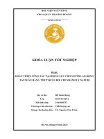 Khóa luận tốt nghiệp Quản trị kinh doanh: Hoàn thiện công tác tạo động lực cho người lao động tại Ngân hàng Thương mại Cổ phần Quân Đội Chi nhánh Lý Nam Đế, Hà Nội