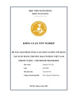 Khóa luận tốt nghiệp Ngân hàng: Giải pháp nâng cao chất lượng tín dụng tại Ngân hàng Thương mại cổ phần Việt Nam Thịnh Vượng - chi nhánh Thanh Hoá