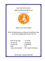 Khóa luận tốt nghiệp Kinh doanh quốc tế: Giải pháp nâng cao sự tham gia vào chuỗi giá trị toàn cầu của doanh nghiệp ngành hoá chất Việt Nam