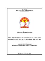 Thực hiện pháp luật về quản lý cán bộ, công chức cấp xã trên địa bàn thị xã Đông Hòa, tỉnh Phú Yên