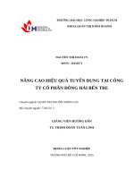 Nâng cao hiệu quả tuyển dụng tại công ty cổ phần Đông hải bến tre