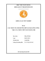 Khóa luận tốt nghiệp Quản trị kinh doanh: Các nhân tố ảnh hưởng đến sự hài lòng công việc của nhân viên Ngân hàng MB