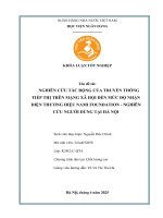Khóa luận tốt nghiệp Quản trị kinh doanh: Nghiên cứu tác động của truyền thông tiếp thị trên mạng xã hội đến mức độ nhận diện thương hiệu Nami Foundation – Nghiên cứu người dùng tại Hà Nội