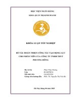 Khóa luận tốt nghiệp Quản trị kinh doanh: Hoàn thiện công tác tạo động lực cho nhân viên công ty TNHH TBYT Phương Đông