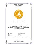 Khóa luận tốt nghiệp Ngân hàng: Tác động của chuyển đổi số đến lòng trung thành của khách hàng các NHTM Việt Nam