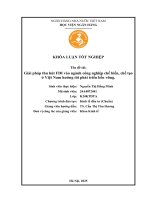 Khóa luận tốt nghiệp Kinh tế đầu tư: Giải pháp thu hút FDI vào ngành công nghiệp chế biến, chế tạo ở Việt Nam hướng tới phát triển bền vững