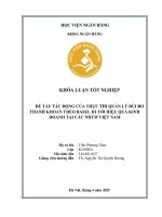 Khóa luận tốt nghiệp Ngân hàng: Tác động của thực thi quản lý rủi ro thanh khoản theo Basel III tới hiệu quả kinh doanh tại các NHTM Việt Nam