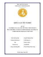 Khóa luận tốt nghiệp Quản trị kinh doanh: Tác động của các yếu tố tâm lý đến hành vi mua sắm trực tuyến của khách hàng tại Công ty TNHH Thương mại KATA Việt Nam