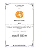 Khóa luận tốt nghiệp Kinh tế đầu tư: Thực trạng và giải pháp nâng cao chất lượng thẩm định dự án đầu tư trong hoạt động cho vay doanh nghiệp lớn tại Ngân hàng TMCP Ngoại thương Việt Nam - Chi nhánh Hải Phòng