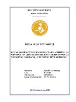 Khóa luận tốt nghiệp Ngân hàng: Nghiên cứu sự hài lòng của khách hàng cá nhân đối với chất lượng dịch vụ thẻ tín dụng của Ngân hàng Agribank – chi nhánh tỉnh Ninh Bình