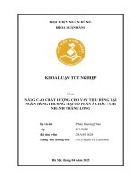 Khóa luận tốt nghiệp Ngân hàng: Nâng cao chất lượng cho vay tiêu dùng tại Ngân hàng Thương mại cổ phần Á Châu - Chi nhánh Thăng Long