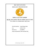 Khóa luận tốt nghiệp Quản trị kinh doanh: Hoạt động truyền thông mạng xã hội của Công ty cổ phần H3T Việt Nam
