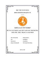 Khóa luận tốt nghiệp Kinh doanh quốc tế: Xuất khẩu gạo của Việt Nam sang thị trường Châu Phi - Thực trạng và giải pháp