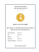 Khóa luận tốt nghiệp Kinh doanh quốc tế: Thực trạng và giải pháp thúc đẩy xuất khẩu cà phê Việt Nam sang thị trường EU