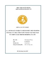 Khóa luận tốt nghiệp Kinh doanh quốc tế: Đánh giá cơ hội và thách thức đối với dòng vốn đầu tư trực tiếp nước ngoài vào Việt Nam từ chiến lược friend‐shoring của Mỹ