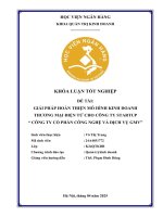 Khóa luận tốt nghiệp Quản trị kinh doanh: Giải pháp hoàn thiện mô hình kinh doanh thương mại điện tử cho Công ty Starup 