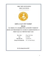 Khóa luận tốt nghiệp Ngân hàng: Tác động của marketing xanh đến ý định sử dụng sản phẩm dịch vụ xanh của khách hàng cá nhân tại các NHTM ở Việt Nam