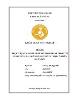 Khóa luận tốt nghiệp Ngân hàng: Thực trạng và giải pháp mở rộng hoạt động tín dụng xanh tại Ngân hàng Thương mại cổ phần Quân đội