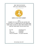 Khóa luận tốt nghiệp Quản trị kinh doanh: Nghiên cứu các yếu tố ảnh hưởng tới sự hài lòng và ý định tiếp tục mua khóa học TOEIC trực tuyến của học viên ở trung tâm Anh ngữ The TOEIC Lab tại Việt Nam