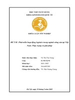 Khóa luận tốt nghiệp Kinh doanh quốc tế: Phát triển hoạt động logistics trong ngành nông sản tại Việt Nam: Thực trạng và giải pháp