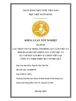 Khóa luận tốt nghiệp Quản trị kinh doanh: Các nhân tố tác động tới động lực làm việc và mối quan hệ giữa động lực làm việc và sự cam kết gắn bó của nhân viên tại công ty TNHH Thiết bị y tế Phú Quý