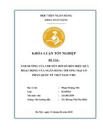 Khóa luận tốt nghiệp Ngân hàng: Ảnh hưởng của chuyển đổi số đến hiệu quả hoạt động của Ngân hàng Thương mại Cổ phần Quốc tế Việt Nam (VIB)