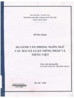 000077962 SO SÁNH VĂN PHONG NGÔN NGỮ CÁC BÀI XÃ LUẬN TIẾNG PHÁP VÀ TIẾNG VIỆT