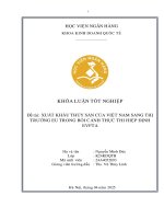 Khóa luận tốt nghiệp Kinh doanh quốc tế: Xuất khẩu thủy sản của Việt Nam sang thị trường EU trong bối cảnh thực thi hiệp định EVFTA